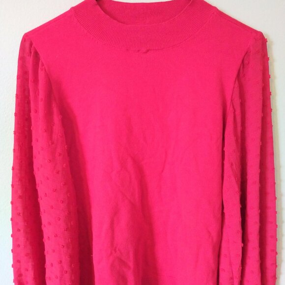 CeCe Red Long Sleeve Mock Neck Sweater Size S - Picture 2 of 3